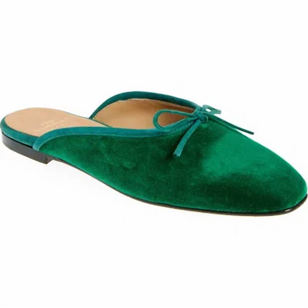 NEW ANN MASHBURN women's joy mule in emerald velvet
